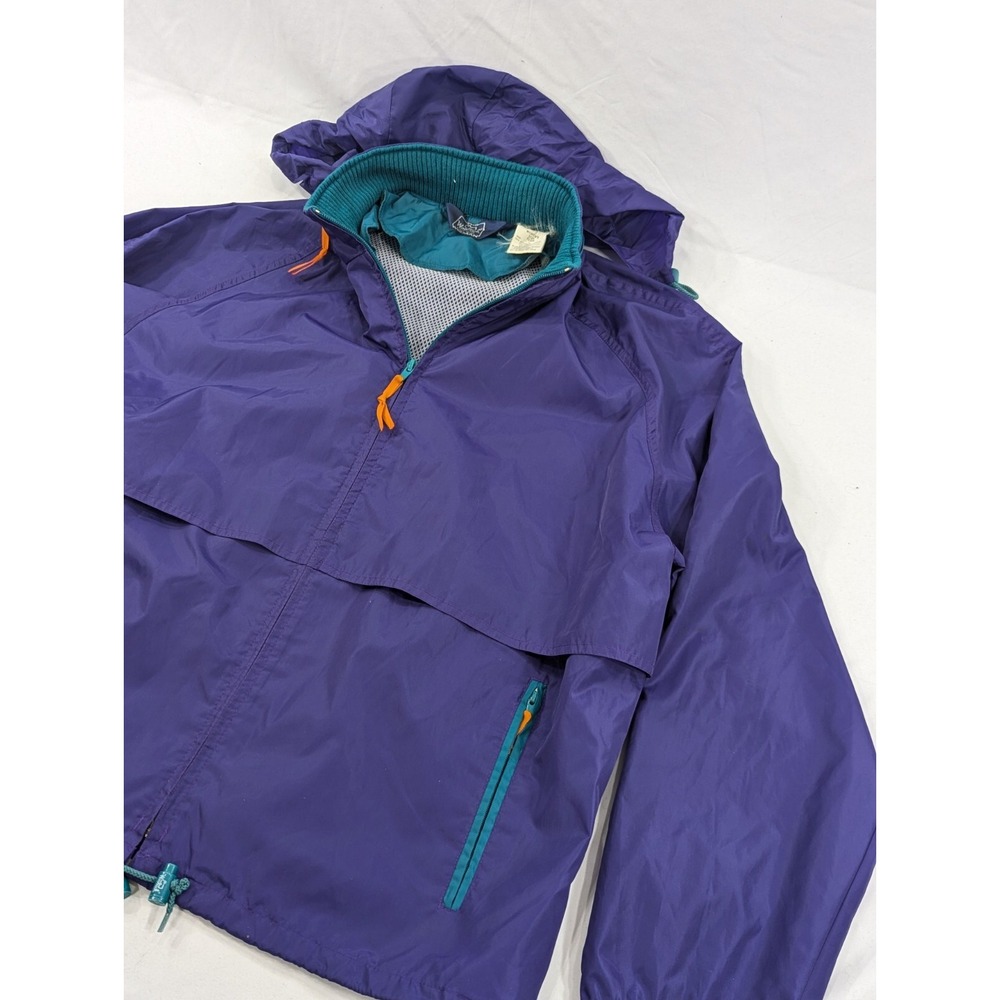 Woolrich VINTAGE Women's Windbreaker Rain Jacket Nylon Rain Neon Plum Purple L